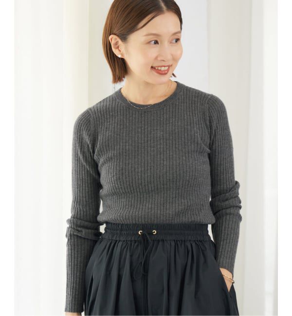 IENA「《追加》イタリア ヤーン RIB クループルオーバー」|ニット・セーター|
