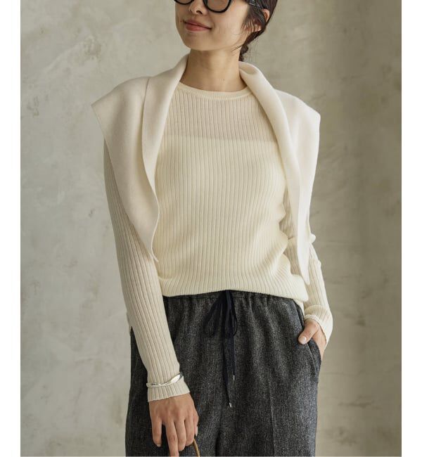 IENA「《追加》イタリア ヤーン RIB クループルオーバー」|ニット・セーター|