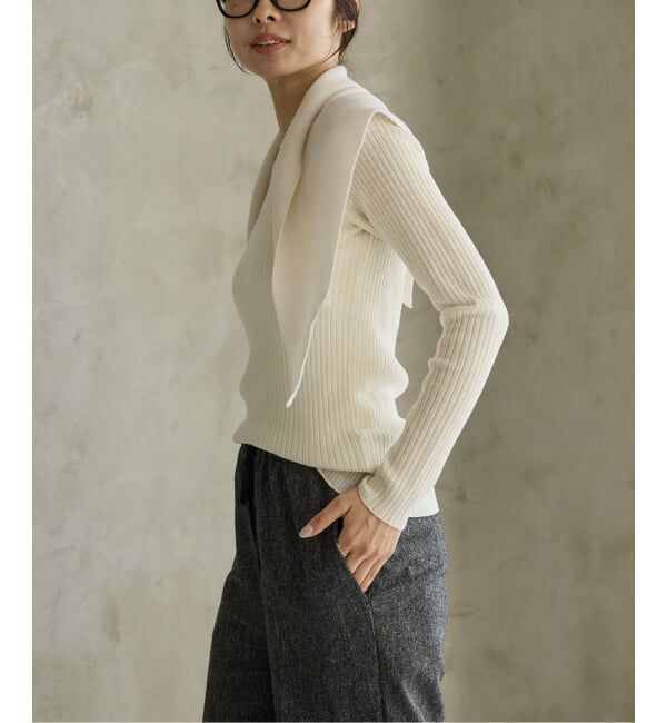 IENA「《追加》イタリア ヤーン RIB クループルオーバー」|ニット・セーター|
