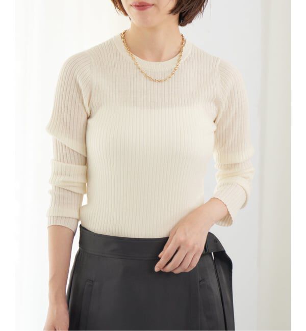 IENA「《追加》イタリア ヤーン RIB クループルオーバー」|ニット・セーター|