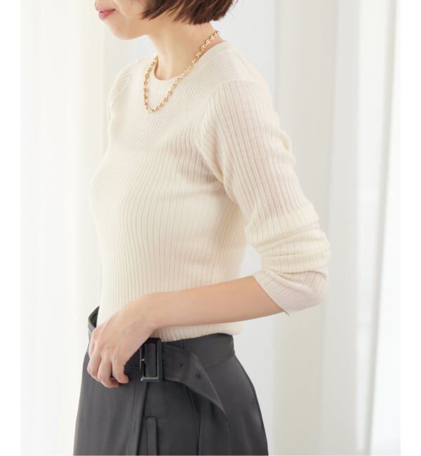 IENA「《追加》イタリア ヤーン RIB クループルオーバー」|ニット・セーター|
