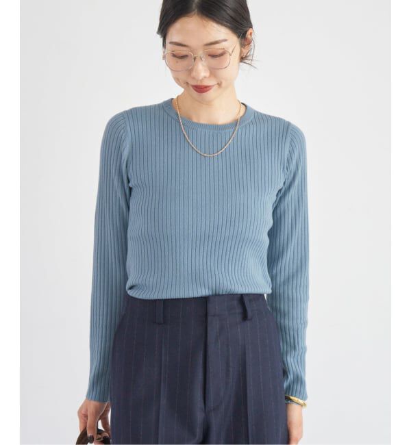 IENA「《追加》イタリア ヤーン RIB クループルオーバー」|ニット・セーター|