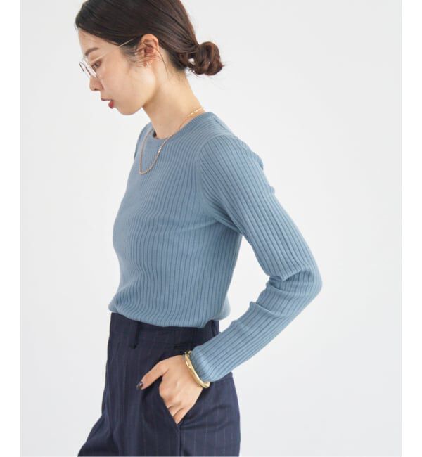 IENA「《追加》イタリア ヤーン RIB クループルオーバー」|ニット・セーター|