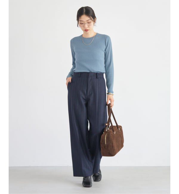 IENA「《追加》イタリア ヤーン RIB クループルオーバー」|ニット・セーター|