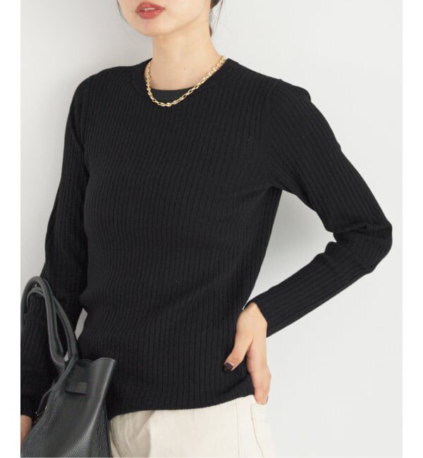 IENA「《追加》イタリア ヤーン RIB クループルオーバー」|ニット・セーター|