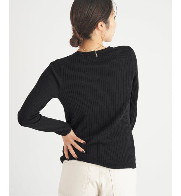 IENA「《追加》イタリア ヤーン RIB クループルオーバー」|ニット・セーター|