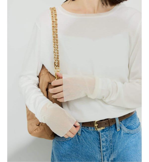 SLOBE IENA「《追加》レイヤードフロッキードットスリーブロンTEE」|Tシャツ・カットソー|