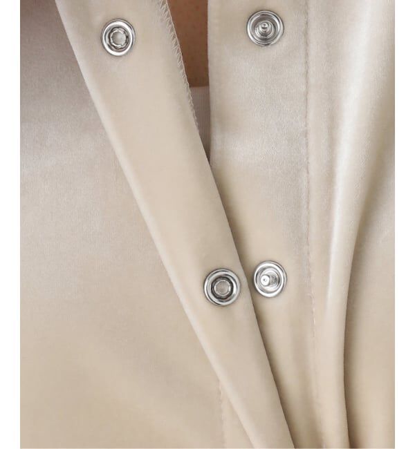 SLOBE IENA「ベロアスナップ5分袖カーディガン」|カーディガン|