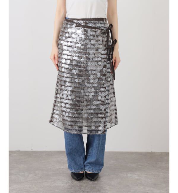 SLOBE IENA「HOSBJERG/ホスビョーグ スパンコールスカート 2792VENEDA SKIRT」|スカート|ブラウン