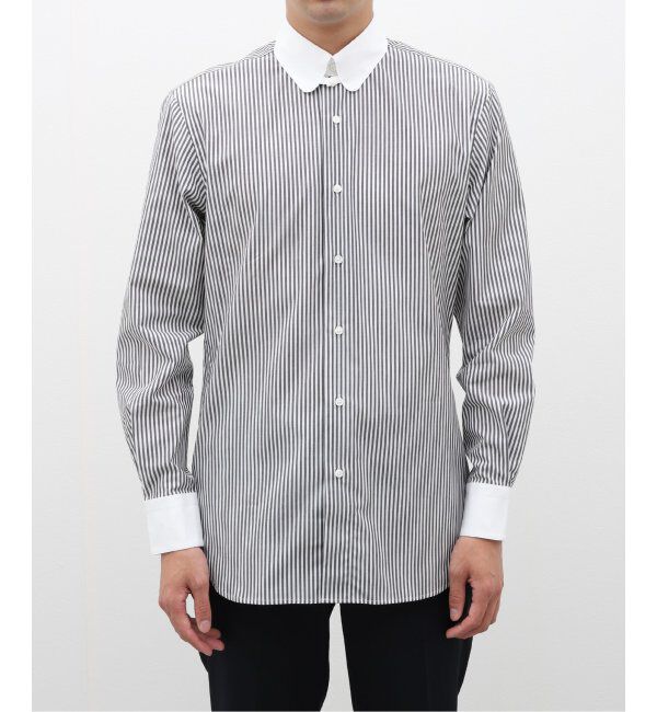 EDIFICE「D.ラウンドタブ クレリックシャツ ストライプ」|シャツ・ブラウス|