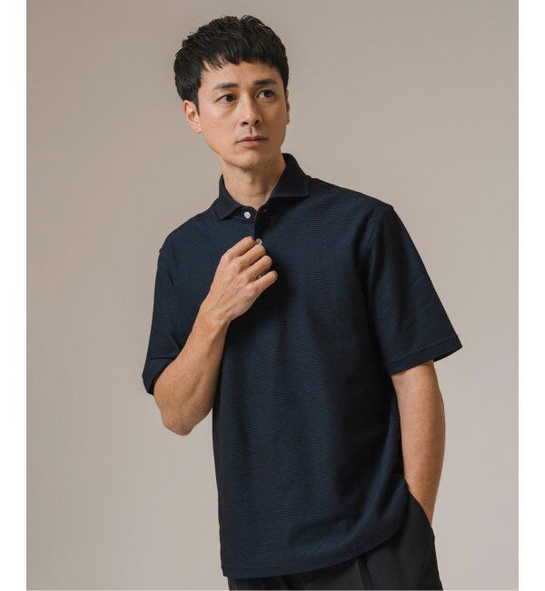 EDIFICE「《追加》"吸水速乾＆高通気機能" COOLMAX ハニカムボーダー ポロシャツ」|ポロシャツ|