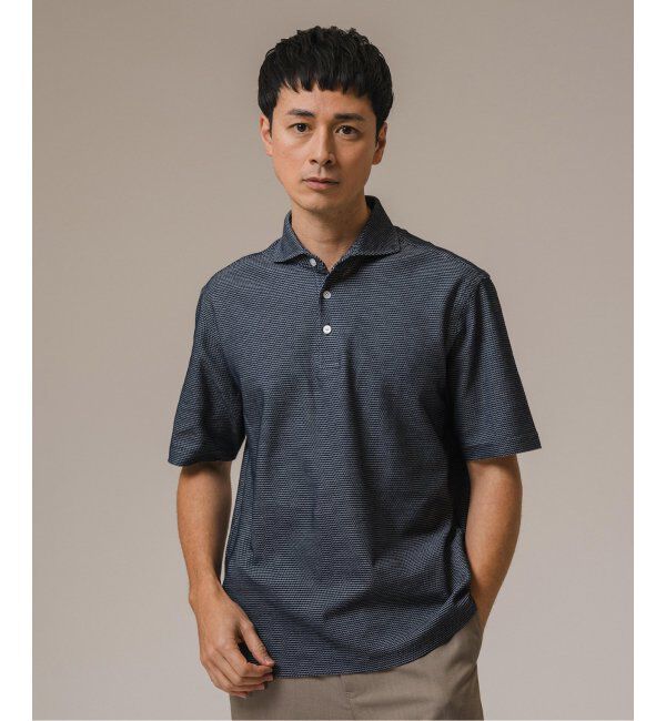 EDIFICE「《追加》"吸水速乾＆高通気機能" COOLMAX ハニカムボーダー ポロシャツ」|ポロシャツ|