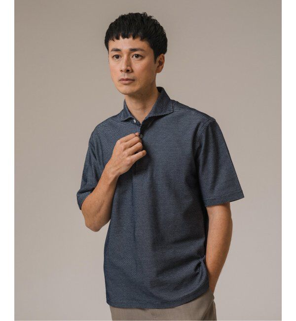 EDIFICE「《追加》"吸水速乾＆高通気機能" COOLMAX ハニカムボーダー ポロシャツ」|ポロシャツ|