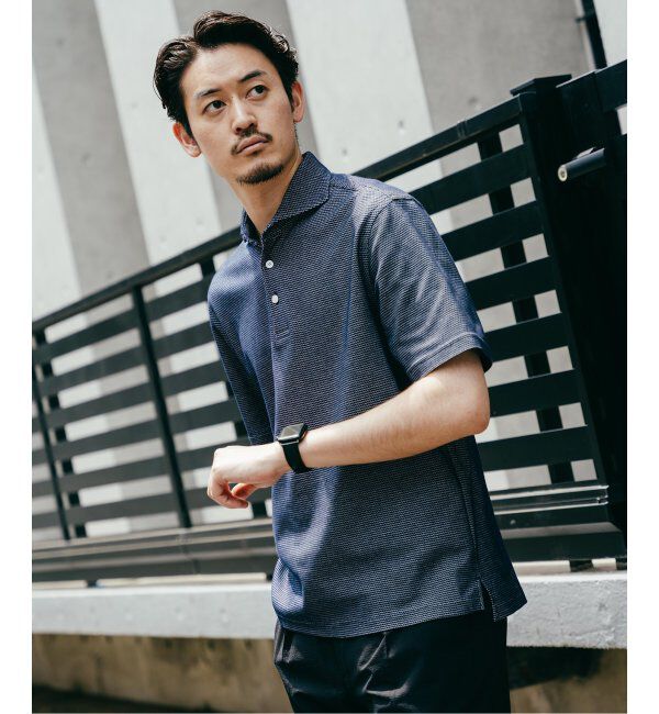 EDIFICE「《追加》"吸水速乾＆高通気機能" COOLMAX ハニカムボーダー ポロシャツ」|ポロシャツ|