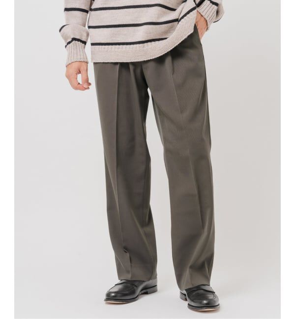 EDIFICE「ウールドビー カルゼ パンツ」|スラックス|グリーン D