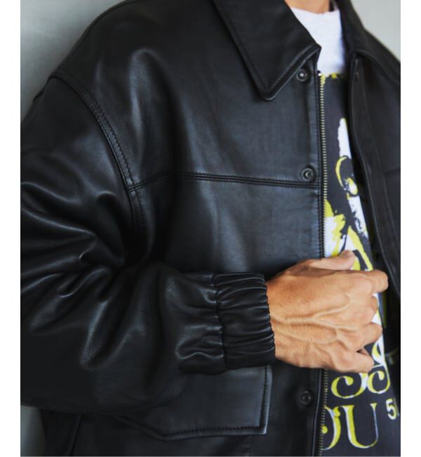 EDIFICE「A2 レザーショートブルゾン」|ライダースジャケット|