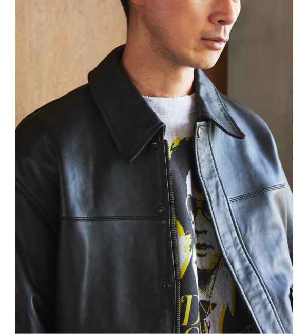 EDIFICE「A2 レザーショートブルゾン」|ライダースジャケット|