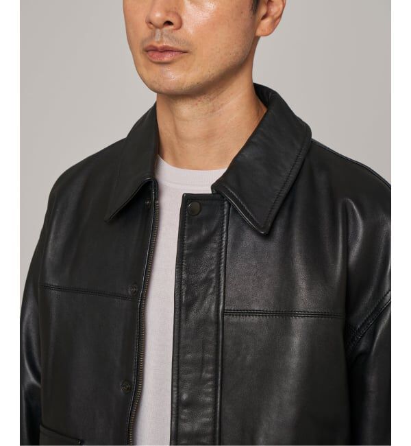 EDIFICE「A2 レザーショートブルゾン」|ライダースジャケット|