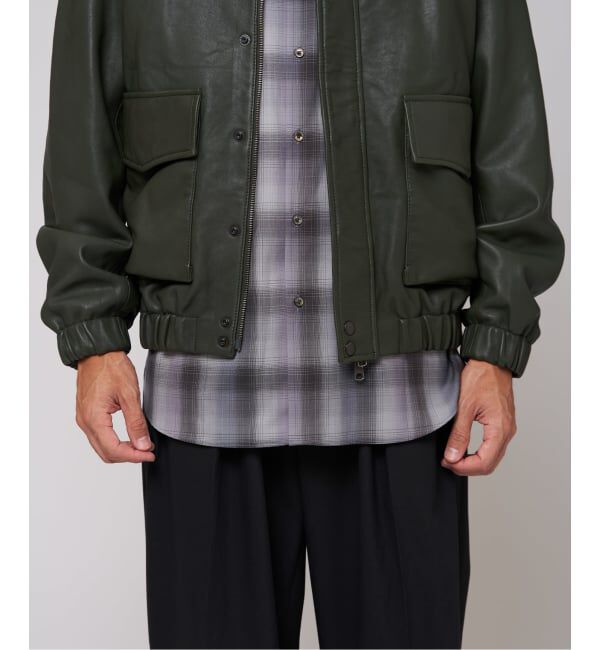 EDIFICE「A2 レザーショートブルゾン」|ライダースジャケット|