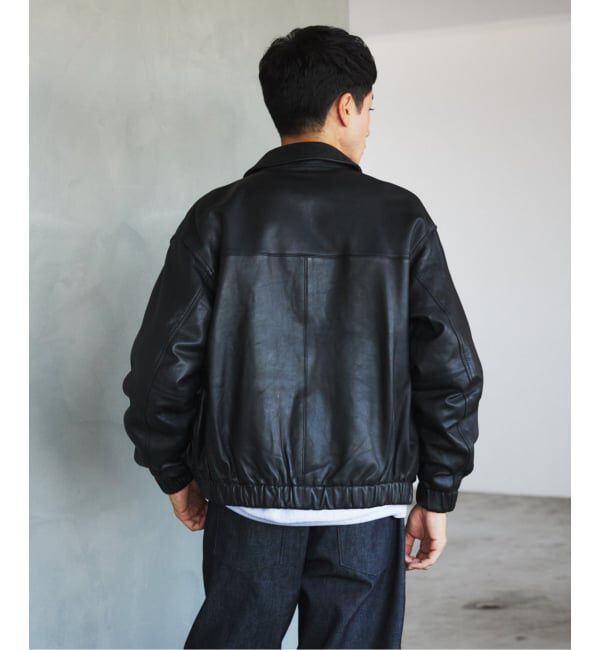 EDIFICE「A2 レザーショートブルゾン」|ライダースジャケット|
