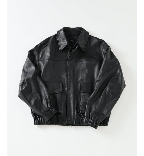 EDIFICE「A2 レザーショートブルゾン」|ライダースジャケット|