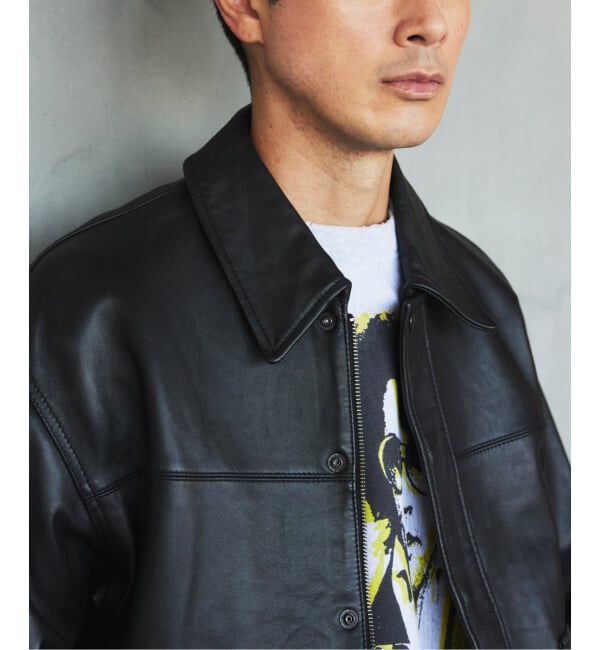 EDIFICE「A2 レザーショートブルゾン」|ライダースジャケット|