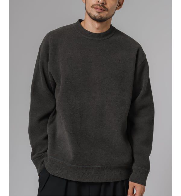 EDIFICE「ライト シェニール ヤーン クルーネック プルオーバー」|ニット・セーター|グレー