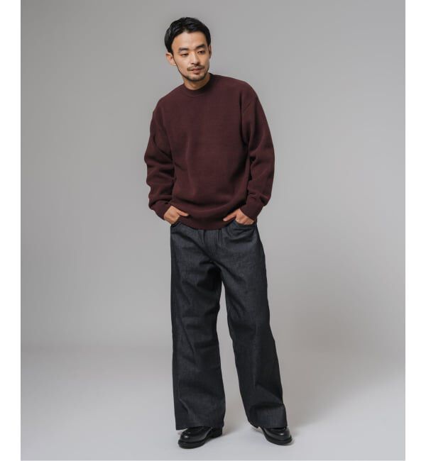 EDIFICE「ライト シェニール ヤーン クルーネック プルオーバー」|ニット・セーター|