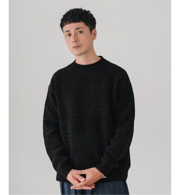 EDIFICE「シェニール ヤーン クルーネック ニット」|ニット・セーター|