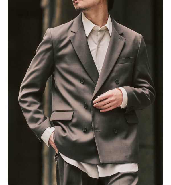 417 EDIFICE「TW ツイル  W ジャケット "セットアップ着用可能"」|テーラードジャケット|ベージュ