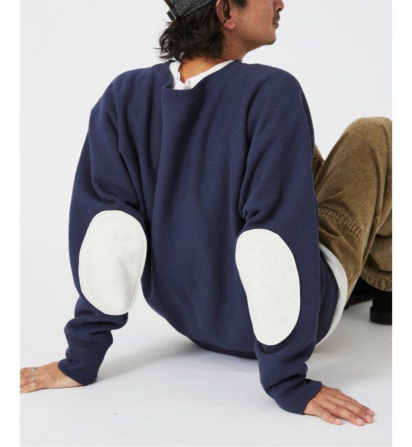 JOURNAL STANDARD relume「CHAMPION / チャンピオン 別注 R/W エルボーパッチ クルーネックスウェット」|スウェット・ジャージ|ネイビー
