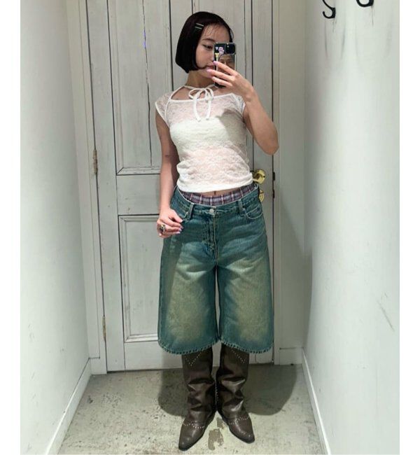 Oriens JOURNAL STANDARD「ストレッチレースフロントリボンTee」|Tシャツ・カットソー|