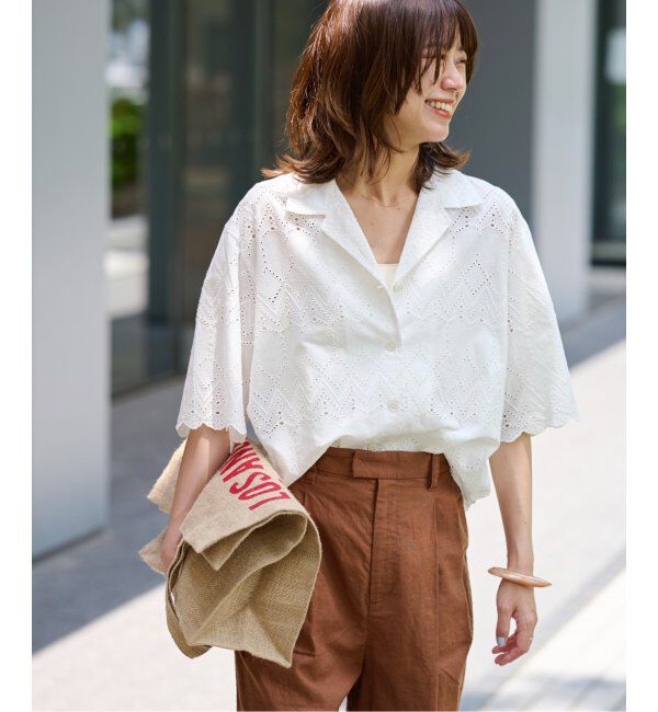 JOURNAL STANDARD relume「《追加》コットンカットワーク刺繍開襟シャツ」|シャツ・ブラウス|