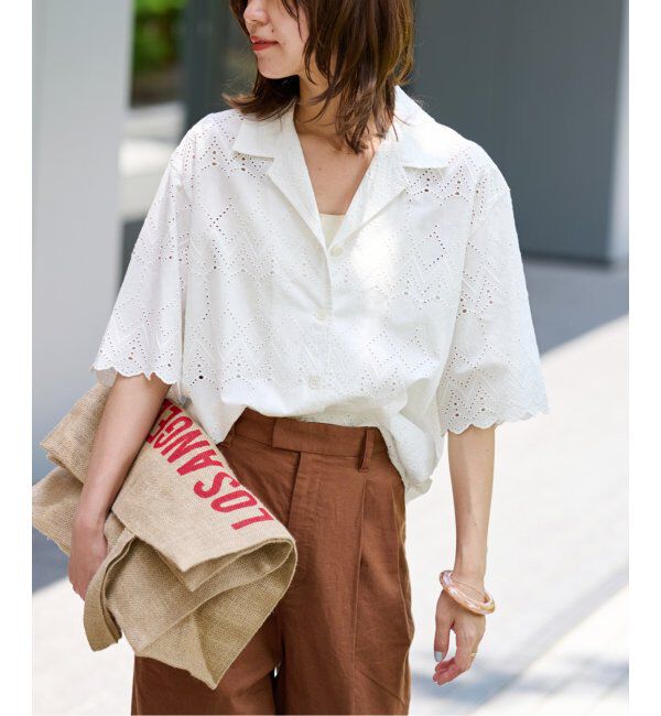 JOURNAL STANDARD relume「《追加》コットンカットワーク刺繍開襟シャツ」|シャツ・ブラウス|