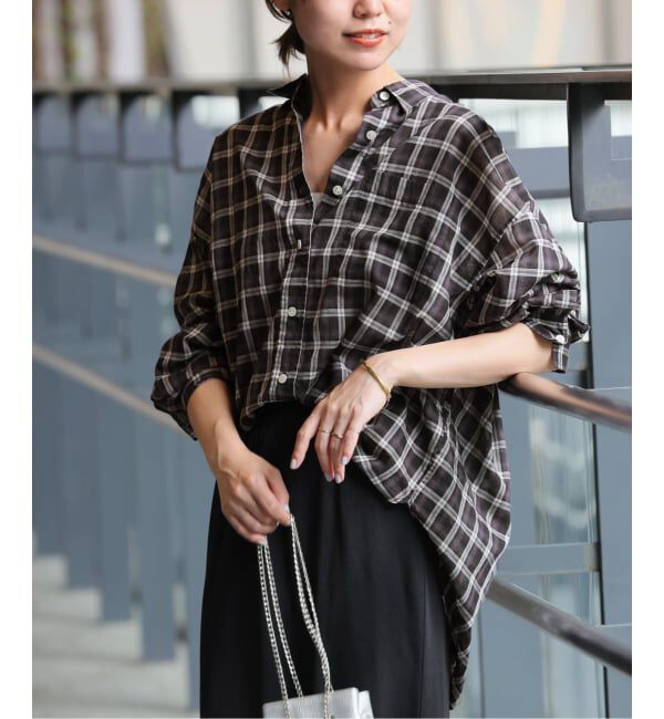 JOURNAL STANDARD relume「《追加2 / 新色》コットンローンチェックオーバーサイズシャツ」|シャツ・ブラウス|ブラック