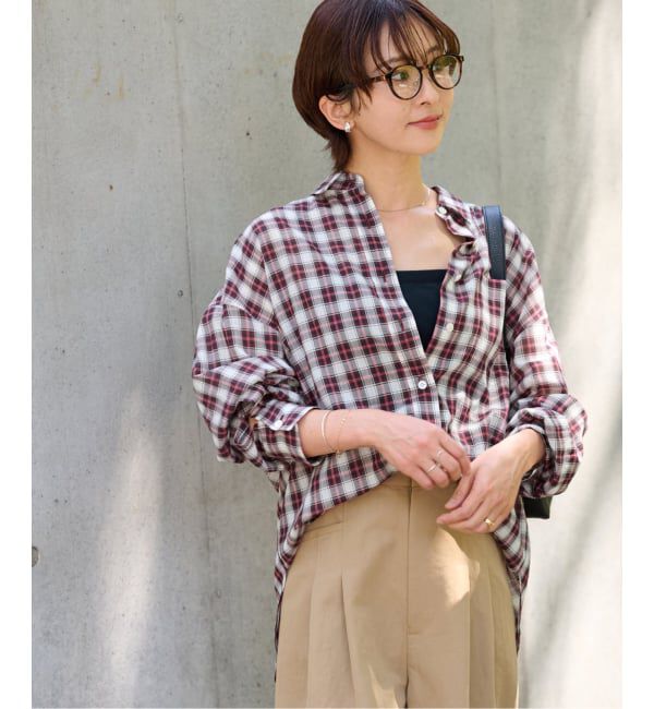 JOURNAL STANDARD relume「《追加2 / 新色》コットンローンチェックオーバーサイズシャツ」|シャツ・ブラウス|