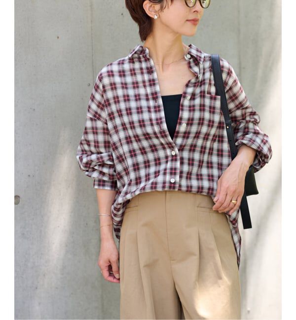 JOURNAL STANDARD relume「《追加2 / 新色》コットンローンチェックオーバーサイズシャツ」|シャツ・ブラウス|