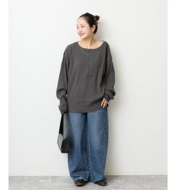 JOURNAL STANDARD「別注【HEALTH KNIT/ヘルスニット】オフショルダーヘンリーネックPO」|Tシャツ・カットソー|