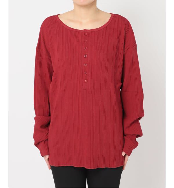 JOURNAL STANDARD「別注【HEALTH KNIT/ヘルスニット】オフショルダーヘンリーネックPO」|Tシャツ・カットソー|