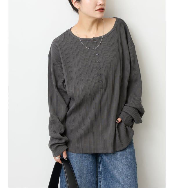 JOURNAL STANDARD「別注【HEALTH KNIT/ヘルスニット】オフショルダーヘンリーネックPO」|Tシャツ・カットソー|