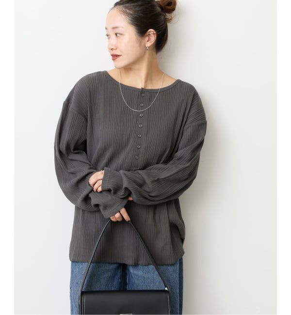 JOURNAL STANDARD「別注【HEALTH KNIT/ヘルスニット】オフショルダーヘンリーネックPO」|Tシャツ・カットソー|