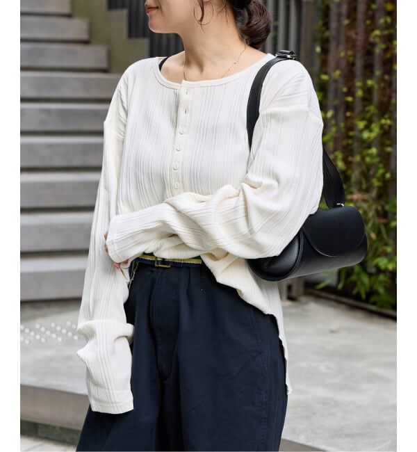 JOURNAL STANDARD「別注【HEALTH KNIT/ヘルスニット】オフショルダーヘンリーネックPO」|Tシャツ・カットソー|