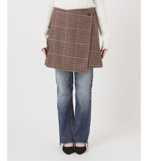 journal standard L'essage「シェットランドウールチェックラップスカート」|スカート|