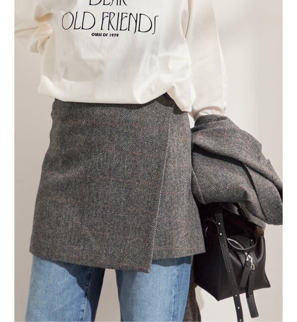 journal standard L'essage「シェットランドウールチェックラップスカート」|スカート|