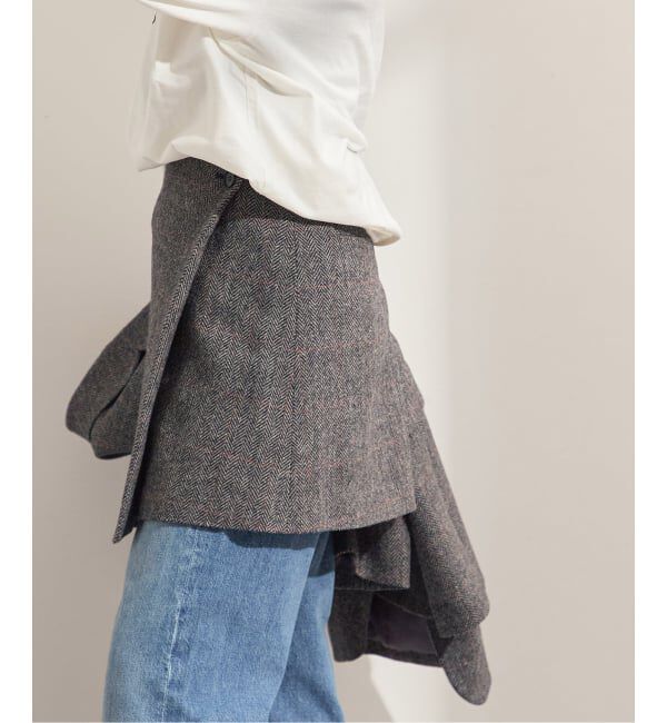 journal standard L'essage「シェットランドウールチェックラップスカート」|スカート|