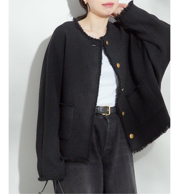 journal standard L'essage「《追加2》GIOLICATWEED ドルマンジャケット」|ノーカラージャケット|