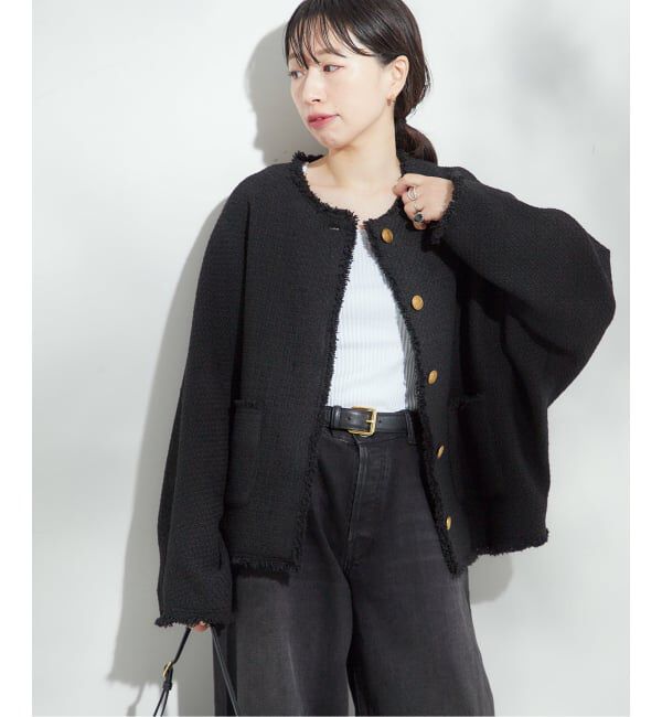 journal standard L'essage「《追加2》GIOLICATWEED ドルマンジャケット」|ノーカラージャケット|
