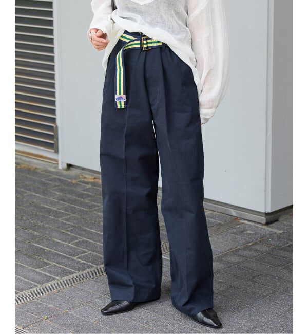 JOURNAL STANDARD「《追加2》【BURK / バーク】ベルトツキチノパンツ」|チノ|ネイビー