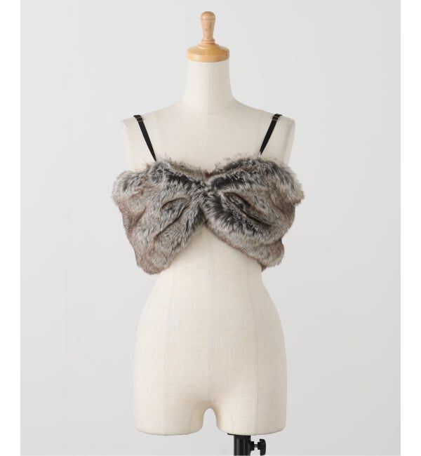 journal standard L'essage「【FUMIE TANAKA(フミエタナカ)】animal far bustier：ビスチェ」|その他|グレー