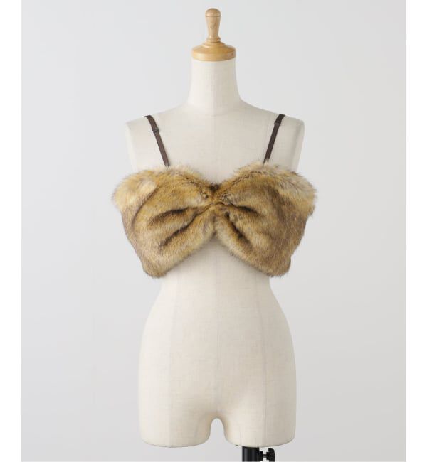 journal standard L'essage「【FUMIE TANAKA(フミエタナカ)】animal far bustier：ビスチェ」|その他|ベージュ